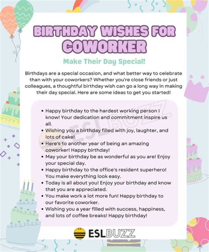 Birthday Wishes Coworker