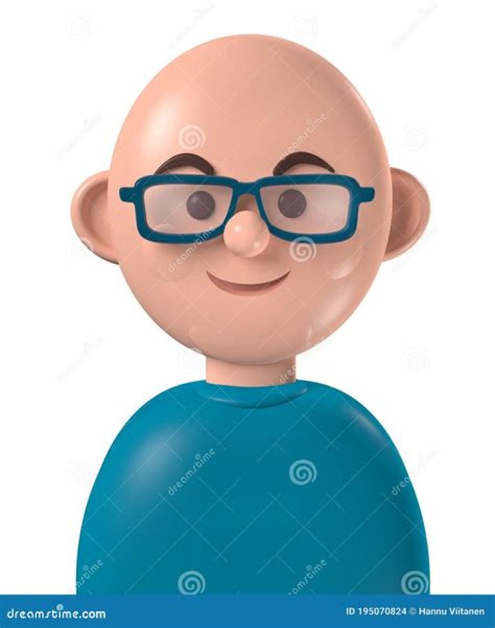 Black Bald Head Cartoon Character
