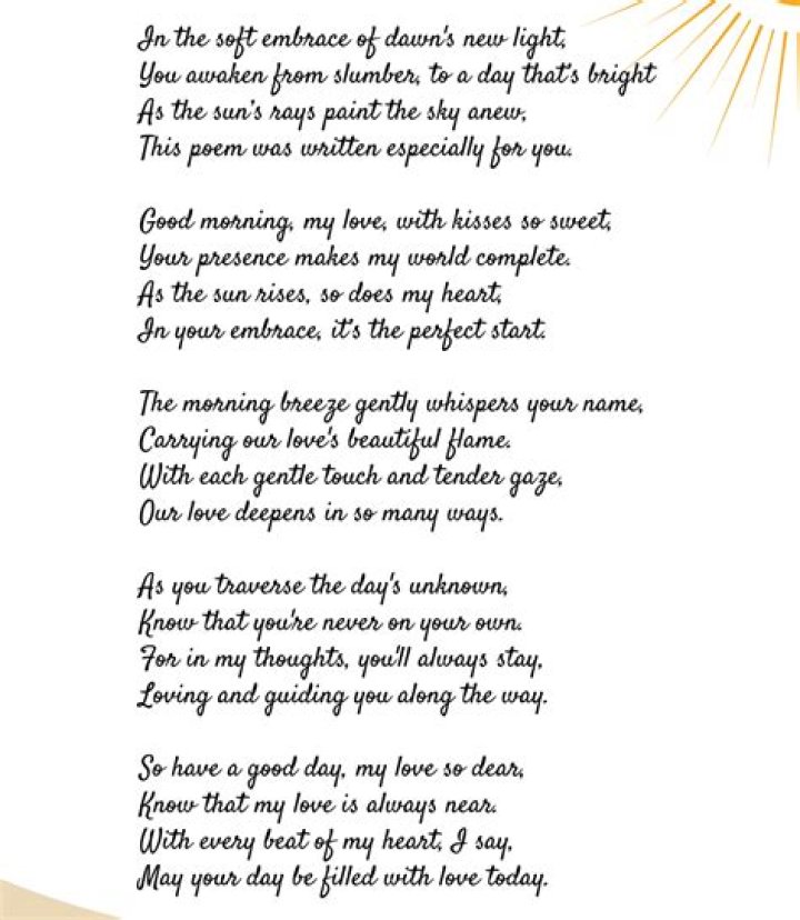 The Perfect Good Morning Poem To Start Her Day On A Bright Note