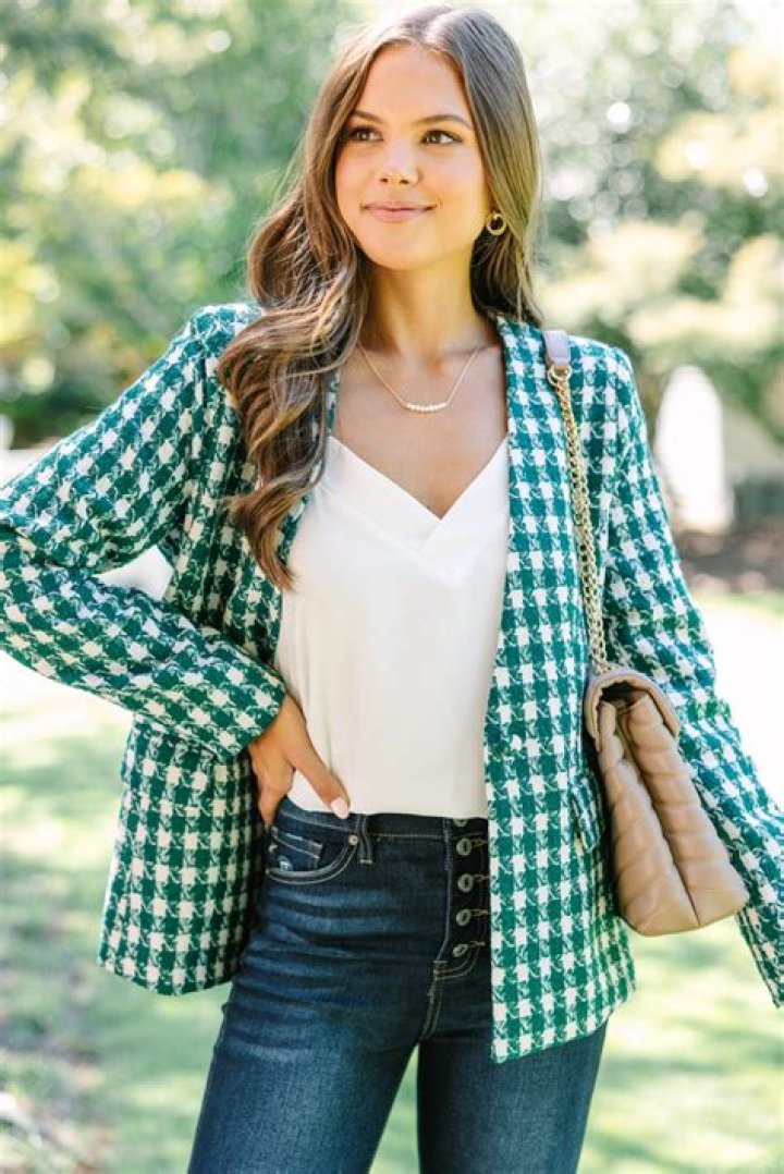 The Ultimate Green Houndstooth Jacket: Style And Sustainability